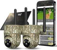 4G LTE Cellular Trail Cameras with 360° View IP65 Solar Cam Live