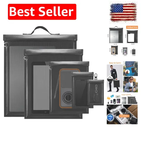 5 Pack Faraday Bags with Handle - Faraday Cage for Phones & Car Key Signal Ja...