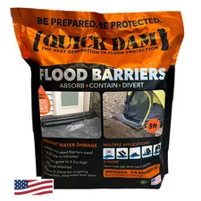 Quick Dam Water Activated Flood Barrier 5 Feet 2-Pack Qd65-2