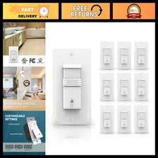 10-Pack Motion Sensor Light Switches - PIR Infrared, Wall Switch, Neutral Wire,
