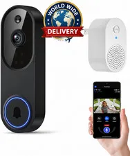 1080P WiFi Video Doorbell Camera Wireless Night Vision 2-Way Audio Smart