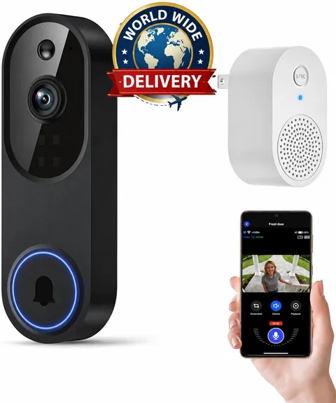 1080P WiFi Video Doorbell Camera Wireless Night Vision 2-Way Audio Smart