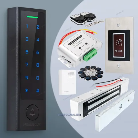 HOMSECUR Magnetic Door Lock System Kit With RFID Keypad Doorbell Power Supply