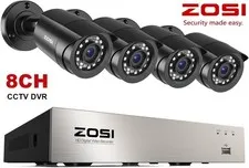 ZOSI H.265+8CH 3K Lite Security Camera System 4x1080P Camera Human Car Detect