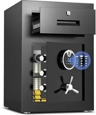 Kavey 2.5 Cub Safe Box, Home Safe with Widened Frame Design & Drawer, Large Safe