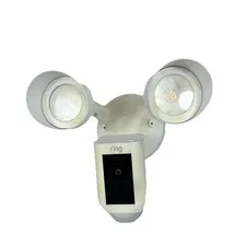 RING Floodlight Cam Wired with Motion-Activated 1080P HD Video-WHITE 5AT3T2