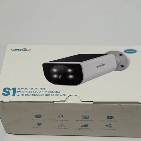 Wansview S1 2K Wireless Wi-Fi Solar Outdoor Cam Night Vision Motion 2-Way Alexa