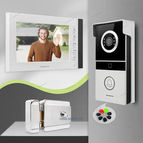 Camera With Monitor Plus Electric Lock Video Intercom System Door Unlock Monitor