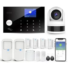 Home Security System with Camera, WiFi + GSM Home Alarm Kit with Phone App Alert
