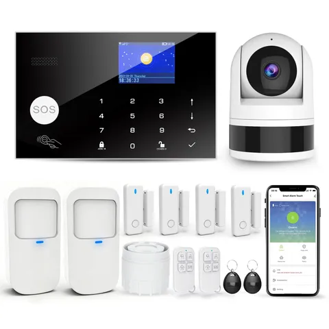 Home Security System with Camera, WiFi + GSM Home Alarm Kit with Phone App Alert