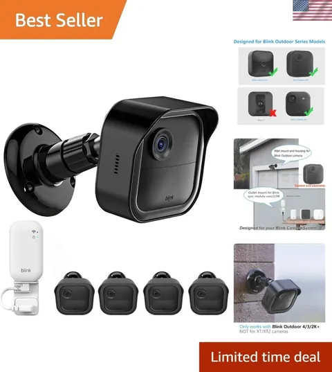 Adjustable Mount for Blink Outdoor 4 Cameras - 4-Pack, Black Housing
