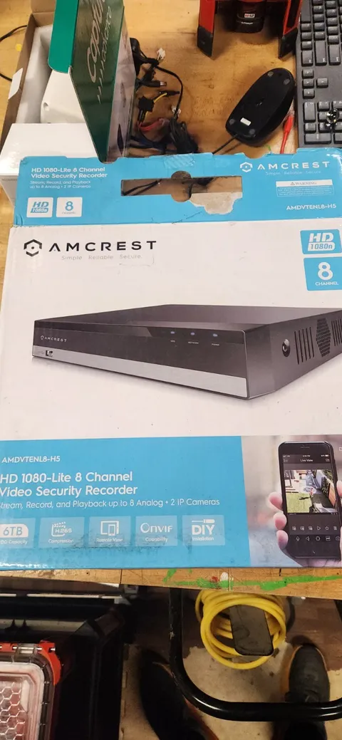 Amcrest AMDVTE NL8-H5 8-Channel 6TB DVR 1080N H.265/H.264 ONVIF no HD