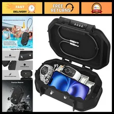Portable Waterproof Safe Box - 4 Digit Combination Lock, Anti-Theft Travel Lockb