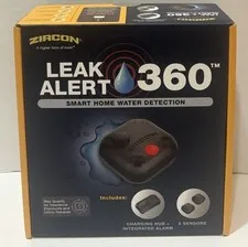 Zircon Leak Alert 360 Smart Home Water Detection Kit-2 Sensor Kit w/ Charger