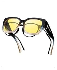 Trendy Oversized Fit Over 55 Millimeters C02 Blue-brown Night Vision Glasses