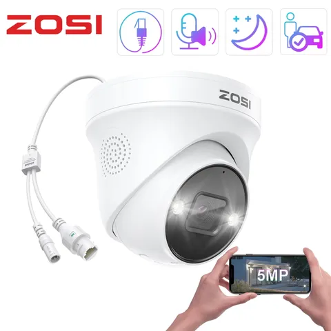 ZOSI 5MP PoE IP Security Camera 2 Way Audio Outdoor AI Person/Vehicle Detection