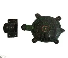 Handmade Antique Finish Tortoise Type Brass Padlock With Keys Rare Black Finish