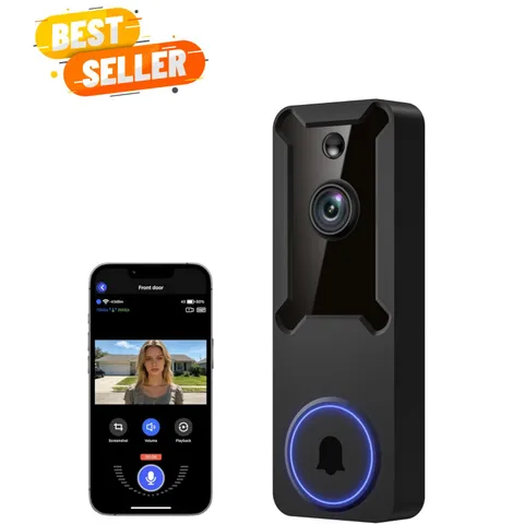 1080P Wireless Video Doorbell Camera, AI Human Detection, 2-Way Audio, Night ...