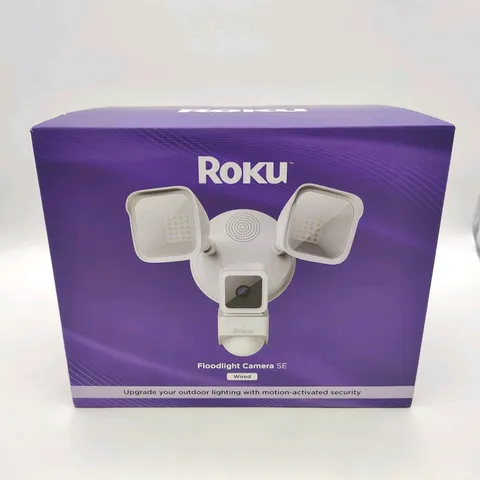 Roku Smart Home Floodlight Camera SE Wi-Fi Alexa Wired Surveillance Camera