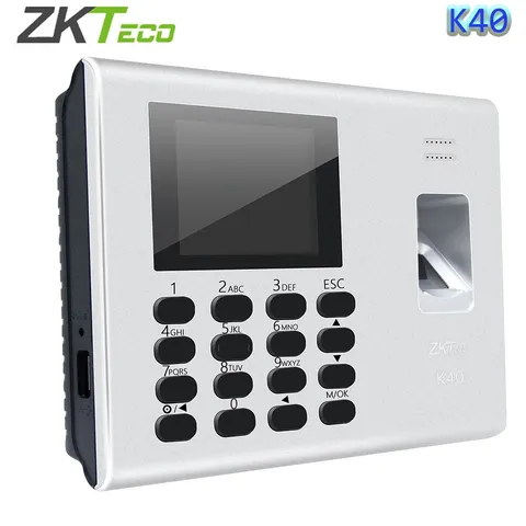 ZKteco K40 Fingerprint Time Attendance System  Biometric DC12V 1.5A &Battery