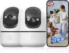 Indoor Camera 5G&2.4G Wifi Cameras for Home Security Instant 911 Alert, 360° Pan