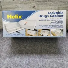 Helix Lockable Drug Cabinet with Two Keys Mountable New In Box New