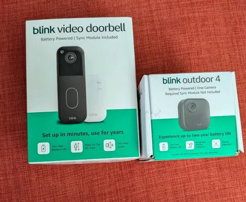 Blink Outdoor 4 Wireless Camera Security System & Blink Video Doorbell BUNDLE