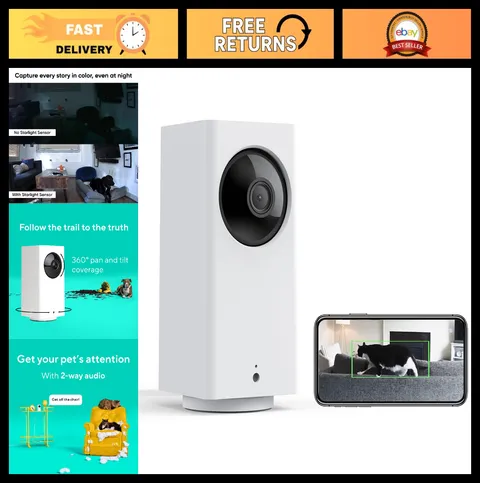 1080p WiFi Indoor Security Camera with Pan/Tilt/Zoom - Smart Home Surveillance