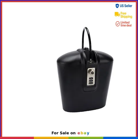 Cabinet Safe Portable Weather Resistant Security Lock Key 88 Cubic Inch Black