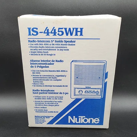 Nutone IS-445WH Radio Intercom 5" Inside Speaker White NEW In Box - NIB
