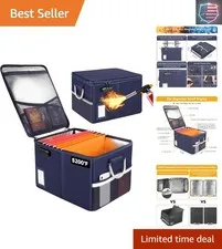 5200°F Fireproof Document Box, Fire Important Document Organizer with Lock, U..,