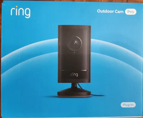 Ring Outdoor Cam Pro Plug-In Retinal 4K Smart Security Camera Black New