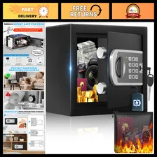 Small Safe Box for Home - 0.30 Cuft Fireproof Waterproof Mini Safe, Digital Keyp