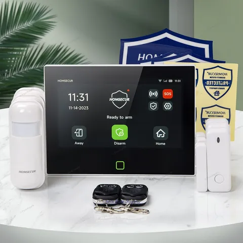 HOMSECUR Wireless WIFI 4G 2G LCD SMS Autodial Burglar Intruder 7" Alarm System