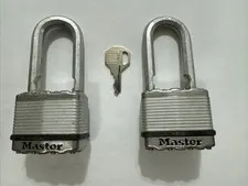 Master Lock Heavy Duty Outdoor Padlock w/ Key, 1-3/4 in. Wide, 2-1/2 in. Shackle