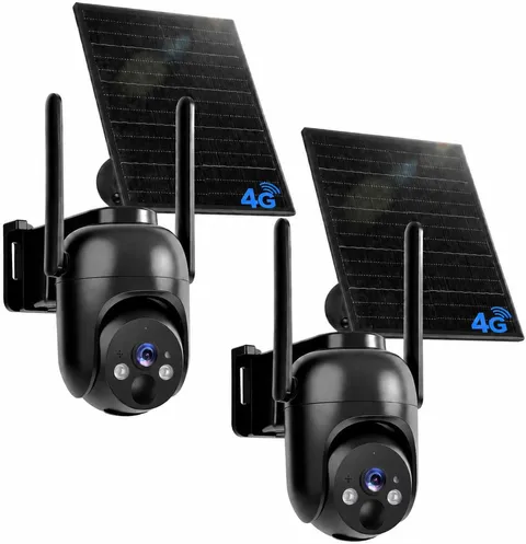 No Wifi Security Camera with Built-In SIM Card 4G LTE Cellular Solar Security Ca