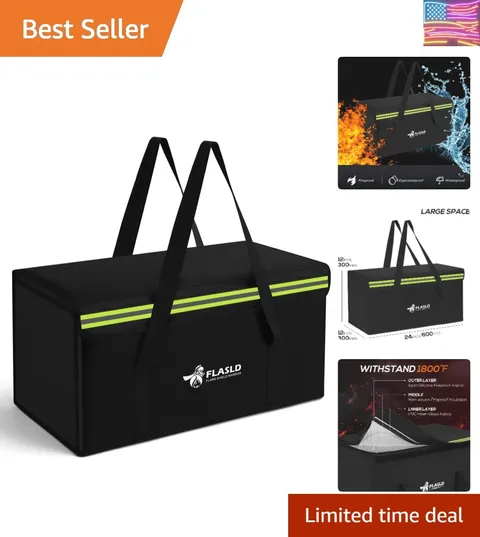 Large Fireproof Document Bags, 24x12x12” Waterproof Storage Firesafe Bag, Fir...
