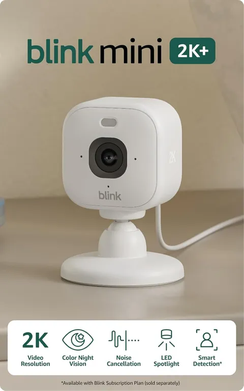 Mini 2K+ (Newest Model) – Plug-In Home & Pet Indoor Security Camera with 2K Vide