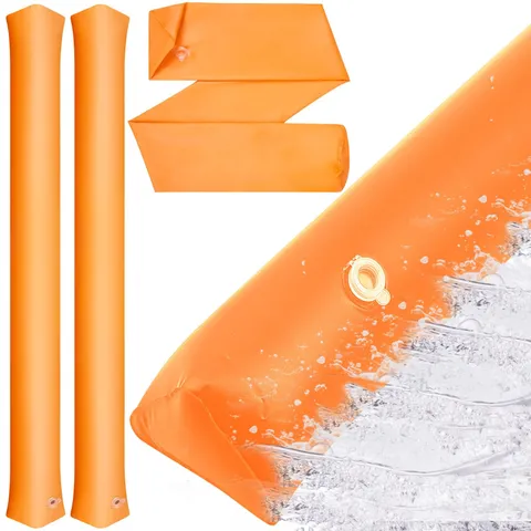 Amylove 2 Pcs PVC Inflatable Flood Barriers for Home 6 ft x 8 x 4", Orange