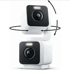 Wyze Pan Cam Duo Dual Cam In/Outdoor Plug-in 2K Security Camera w/ Pan/Tilt/Zoom