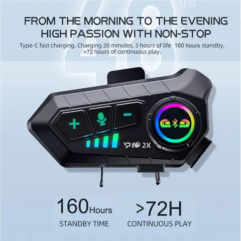 Kebidumei YP10 Motorcycle Helmet Bluetooth Intercom 300M Waterproof IPX6