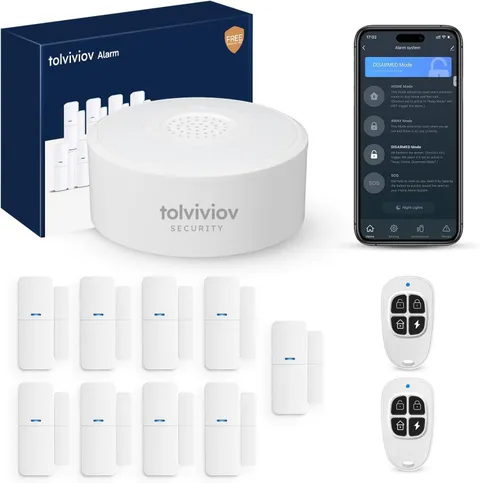 tolviviov Home Alarm System(2nd Gen), 12 Pieces Smart Home Alarm Security System
