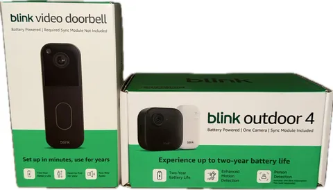 Blink Outdoor 4 Wireless Camera Security System & Blink Video Doorbell BUNDLE