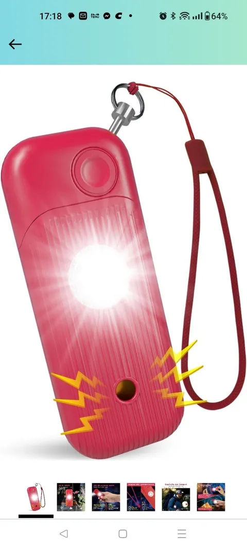Women's Personal Security Alarm - 140dB Self-Defense Keychain Siren Whistle with
