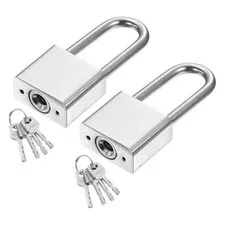 2Pcs 30 x 66mm Heavy Duty Lock Alloy Steel High Security Padlock with 8 Keys