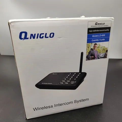 Qniglo FM Wireless Intercom System (4) Pack NEW-Open Box SEE PHOTOS