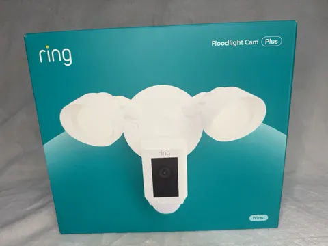 Ring Floodlight Cam Wired Plus Motion-Activated Camera 1080p White -NEW/SEALED-