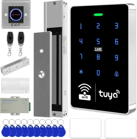 Wifi TUYA Security Access System Kit with Waterproof RFID Keypad Door Lock, App，