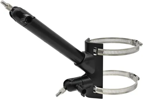 2-In-1 Pole Mount for Outdoor Cameras and Solar Panels, Black