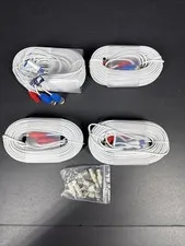 ANNKE 4X 100ft White Video Power Cable RCA Wire for Security Camera System Read